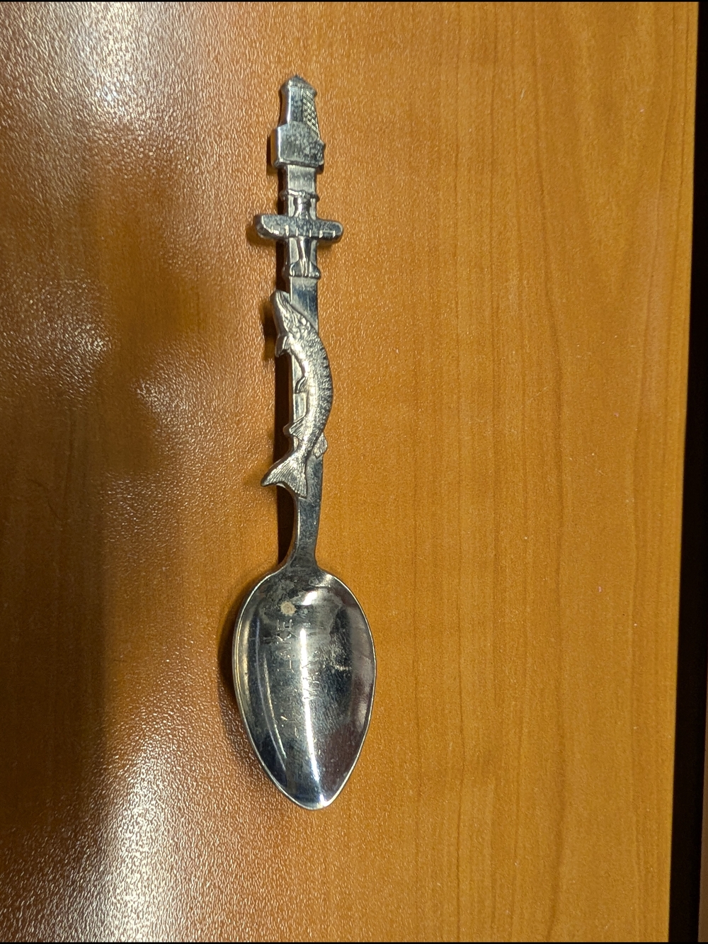 Decorative Silver-tone Fish Handle Collectible Spoon